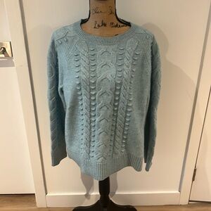 LOFT sea blue cable knit sweater